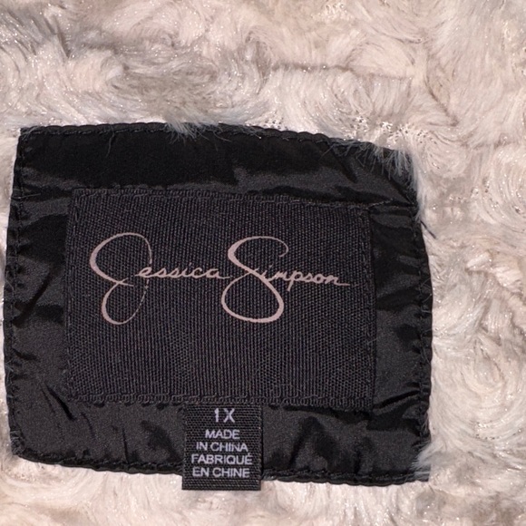 Jessica Simpson Black Sherpa Lined Puffer Coat with Faux Fur Trim Size 1X - Picture 8 of 11